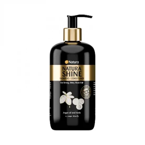 Natura Shine Shampoo + Conditioner For Strong Shiny Black Hair | 330ml