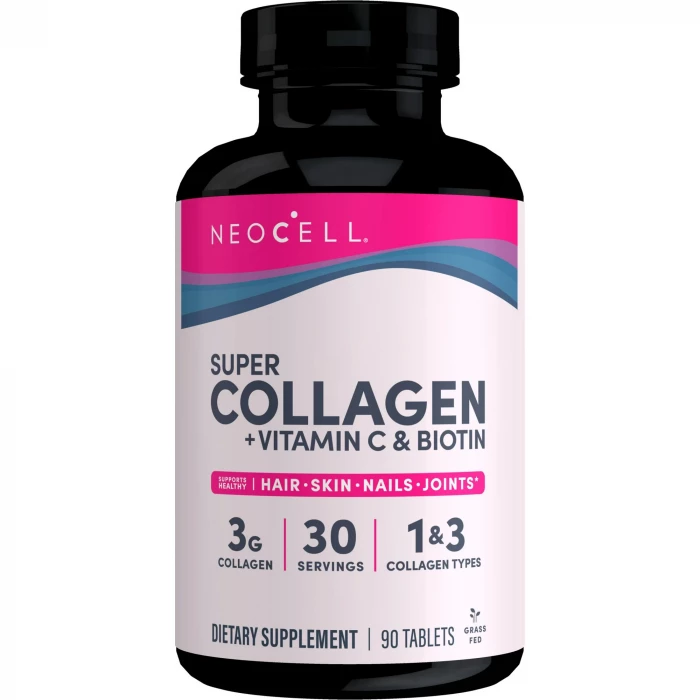 Neocell Super Collagen + Vitamin C & Biotin for Healthy Skin, Hair, Nail & Joint Support, 90 Tablets, USA